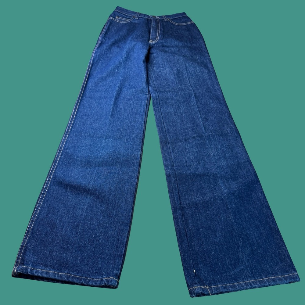 Calvin Klein Womens Wide Leg Jeans Size 6 Dark Wash Denim Y2K 25x34